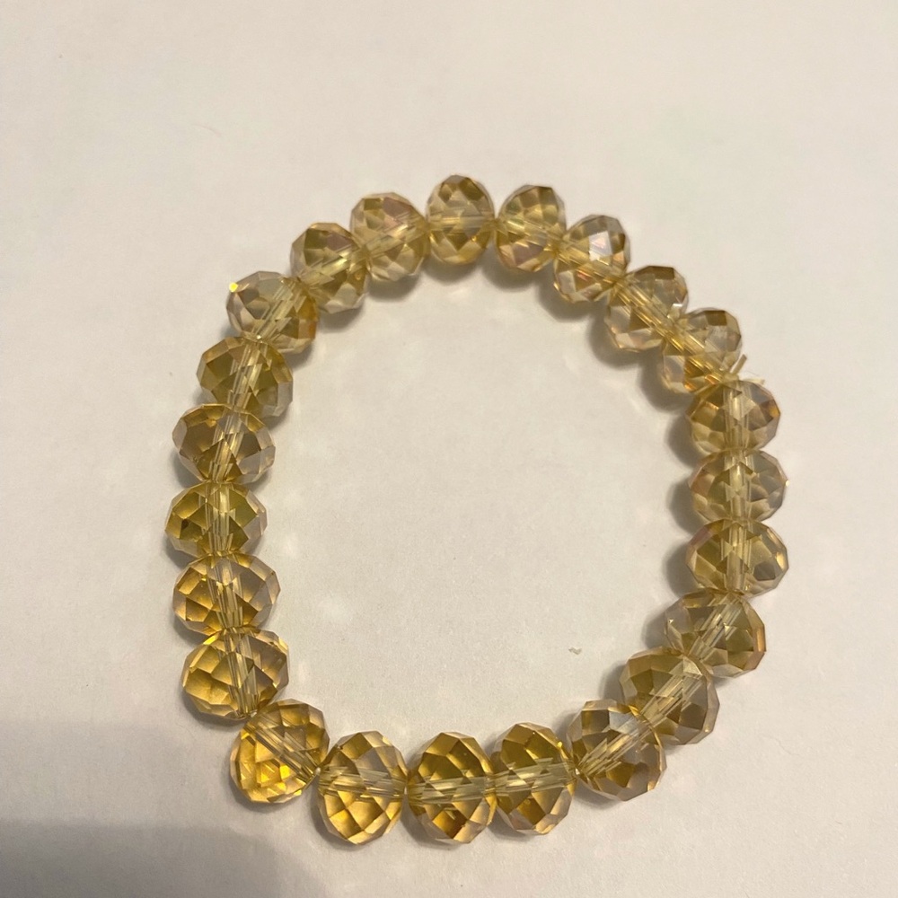 Elegant Gold Crystal Beaded Bracelet